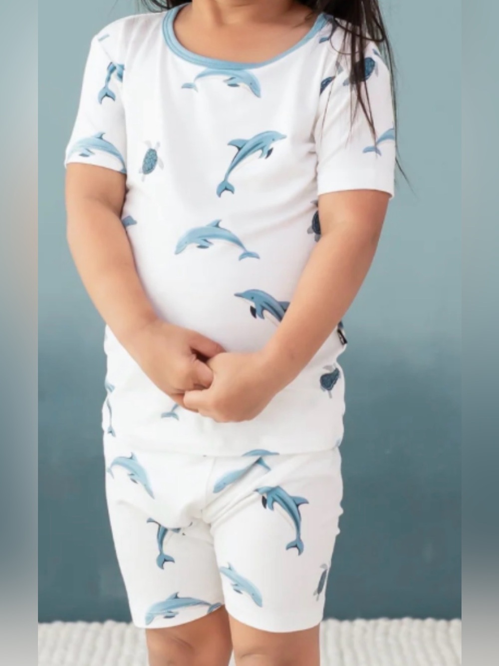 Kyte Baby Short Sleeve Pajamas in Dolphin-Dolphin Size 7